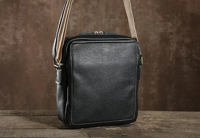 Leather Mens Cool Small Shoulder Bag Messenger Bag Cycling Bag for men