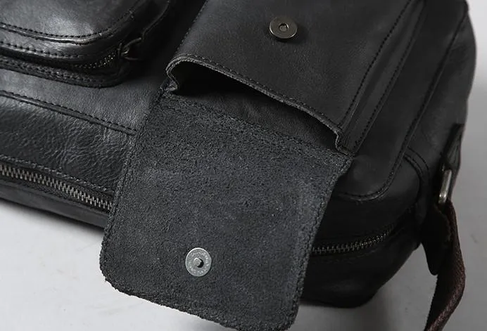 Leather Mens Cool Small Shoulder Bag Messenger Bag Cycling Bag for men