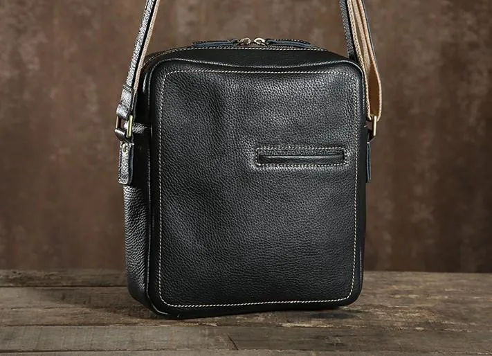 Leather Mens Cool Small Shoulder Bag Messenger Bag Cycling Bag for men