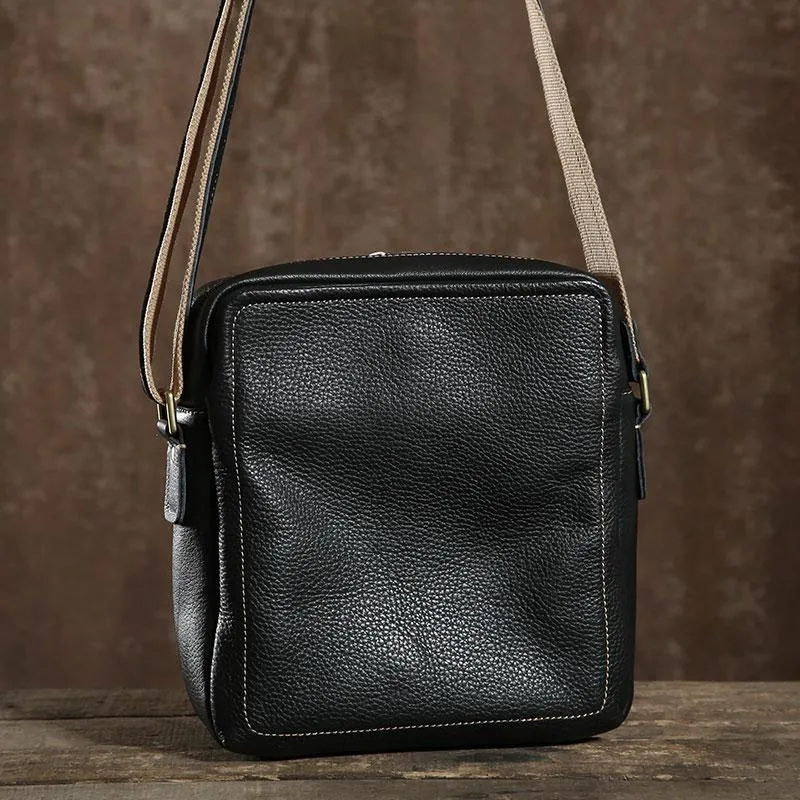 Leather Mens Cool Small Shoulder Bag Messenger Bag Cycling Bag for men