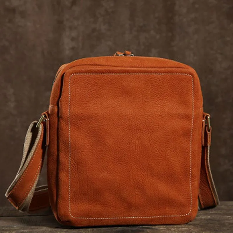 Leather Mens Cool Small Shoulder Bag Messenger Bag Cycling Bag for men