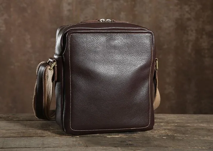 Leather Mens Cool Small Shoulder Bag Messenger Bag Cycling Bag for men