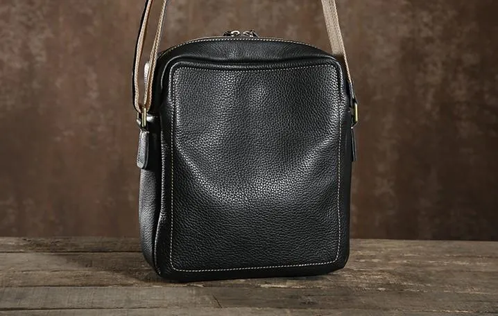 Leather Mens Cool Small Shoulder Bag Messenger Bag Cycling Bag for men