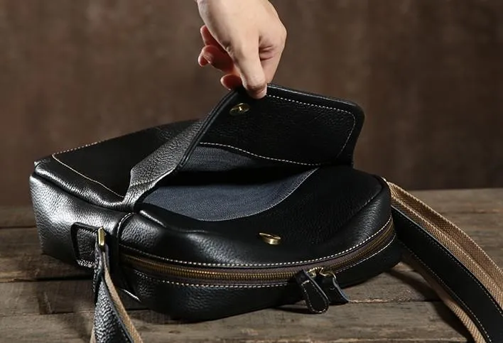 Leather Mens Cool Small Shoulder Bag Messenger Bag Cycling Bag for men