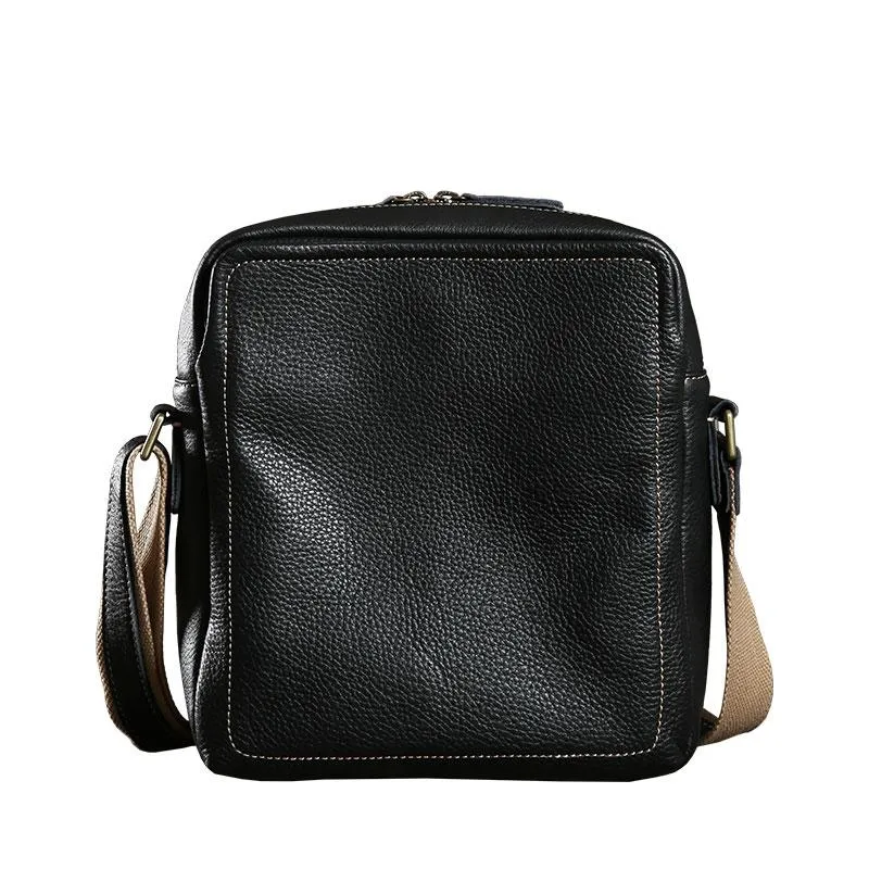 Leather Mens Cool Small Shoulder Bag Messenger Bag Cycling Bag for men