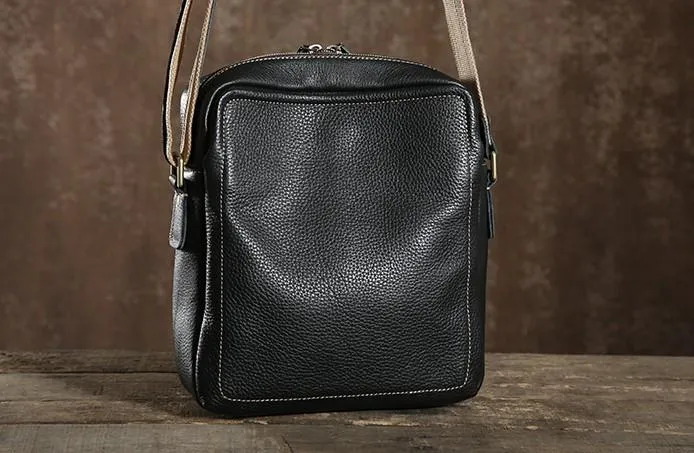 Leather Mens Cool Small Shoulder Bag Messenger Bag Cycling Bag for men