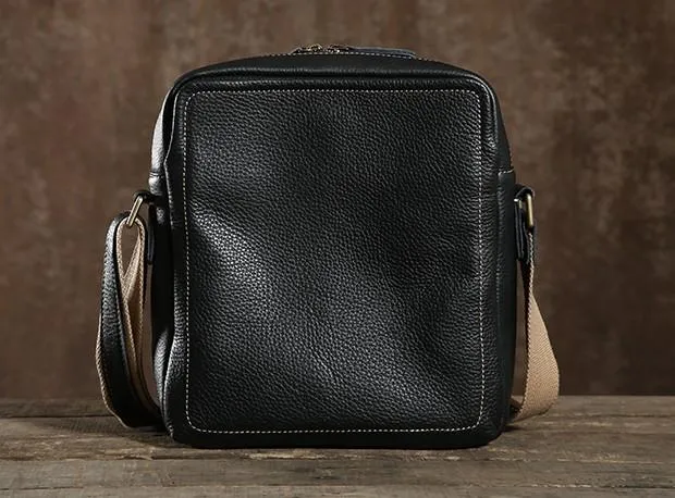 Leather Mens Cool Small Shoulder Bag Messenger Bag Cycling Bag for men