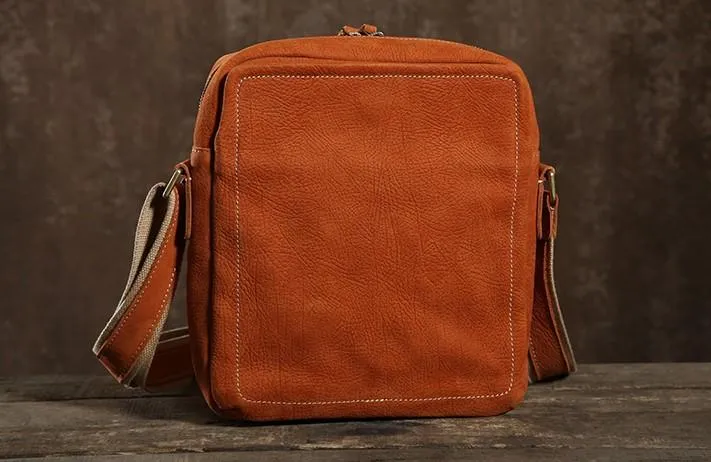 Leather Mens Cool Small Shoulder Bag Messenger Bag Cycling Bag for men