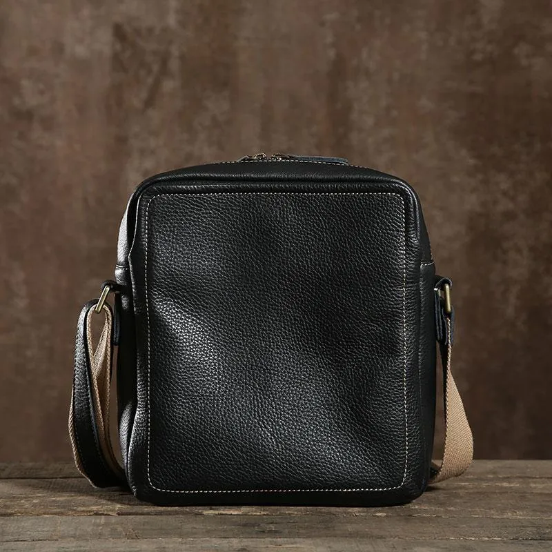 Leather Mens Cool Small Shoulder Bag Messenger Bag Cycling Bag for men