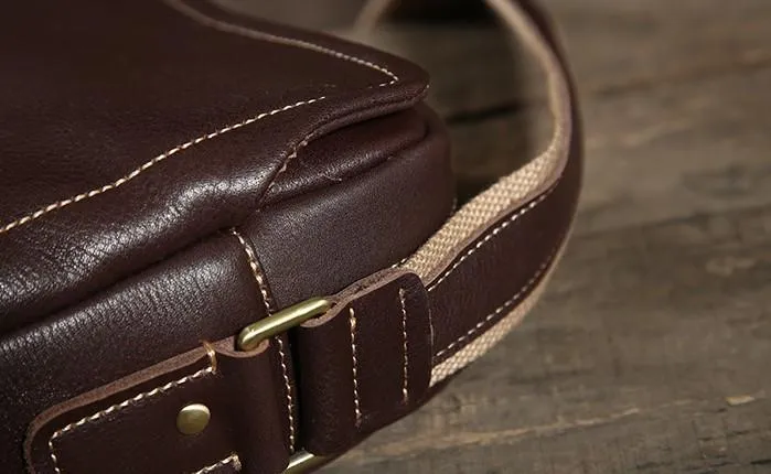 Leather Mens Cool Small Shoulder Bag Messenger Bag Cycling Bag for men