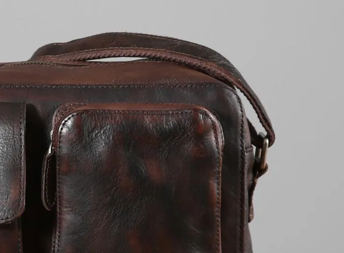 Leather Mens Cool Small Shoulder Bag Messenger Bag Cycling Bag for men