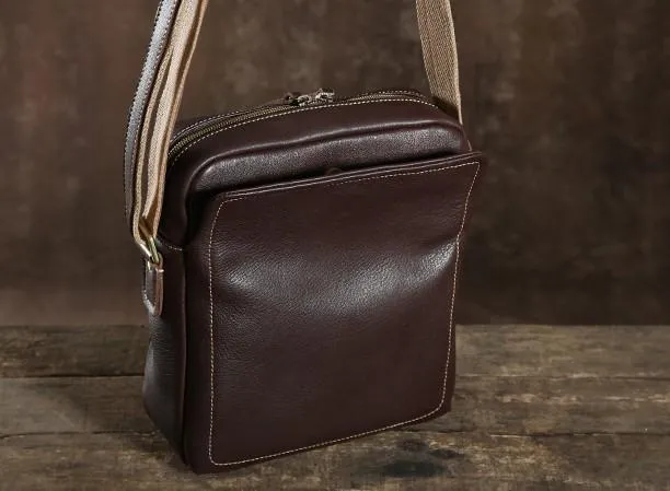Leather Mens Cool Small Shoulder Bag Messenger Bag Cycling Bag for men