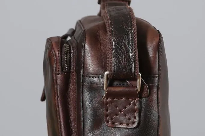 Leather Mens Cool Small Shoulder Bag Messenger Bag Cycling Bag for men