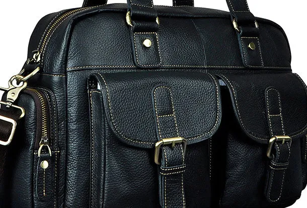 Leather Mens Messenger Bag Travel Bag Shoulder Bag Business Bag for men