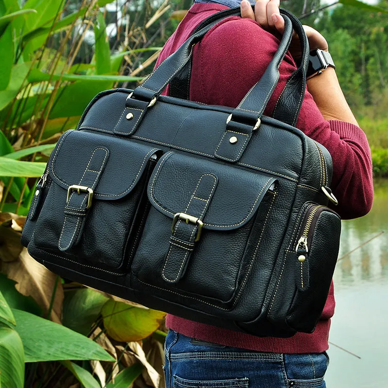 Leather Mens Messenger Bag Travel Bag Shoulder Bag Business Bag for men