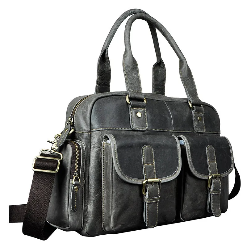 Leather Mens Messenger Bag Travel Bag Shoulder Bag Business Bag for men