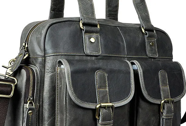 Leather Mens Messenger Bag Travel Bag Shoulder Bag Business Bag for men