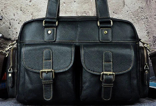 Leather Mens Messenger Bag Travel Bag Shoulder Bag Business Bag for men