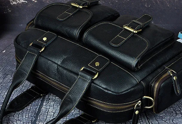 Leather Mens Messenger Bag Travel Bag Shoulder Bag Business Bag for men