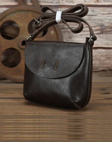 LEATHER MEN'S Small Side bag Brown Side Bag Mini MESSENGER BAG Courier Bag FOR MEN