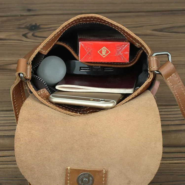 LEATHER MEN'S Small Side bag Brown Side Bag Mini MESSENGER BAG Courier Bag FOR MEN