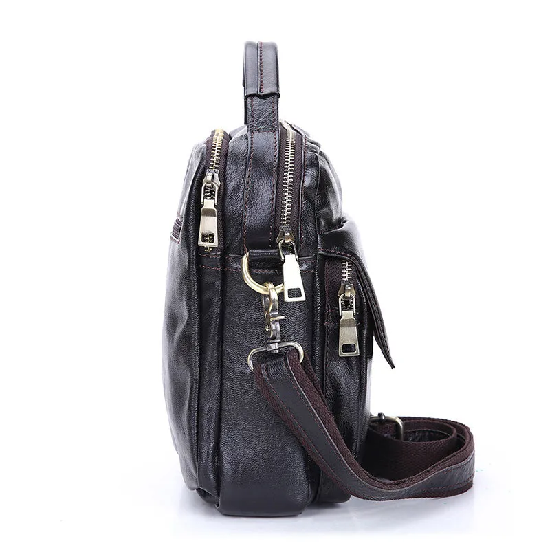 Leather Small Handbag Messenger Bag Shoulder Bag For Men
