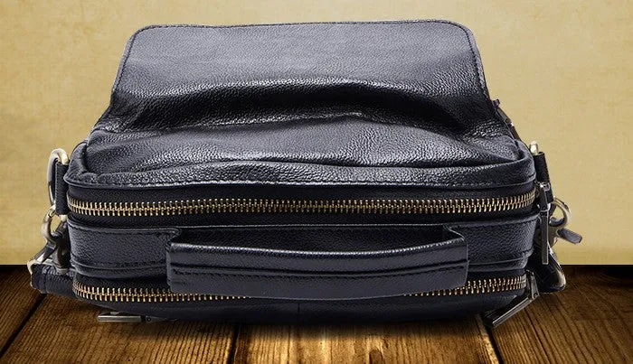 Leather Small Handbag Messenger Bag Shoulder Bag For Men