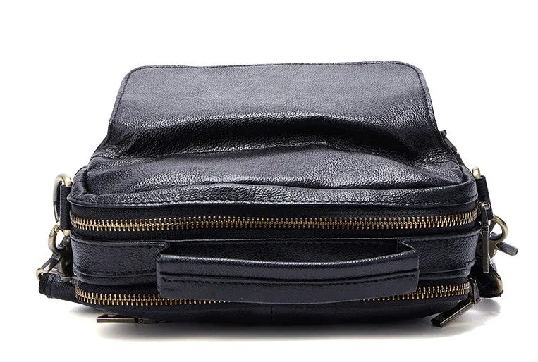 Leather Small Handbag Messenger Bag Shoulder Bag For Men