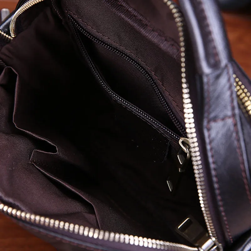 Leather Small Handbag Messenger Bag Shoulder Bag For Men