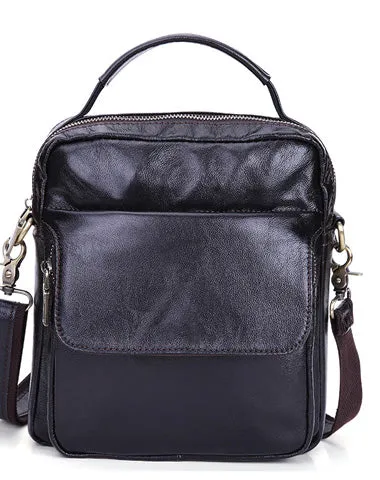 Leather Small Handbag Messenger Bag Shoulder Bag For Men