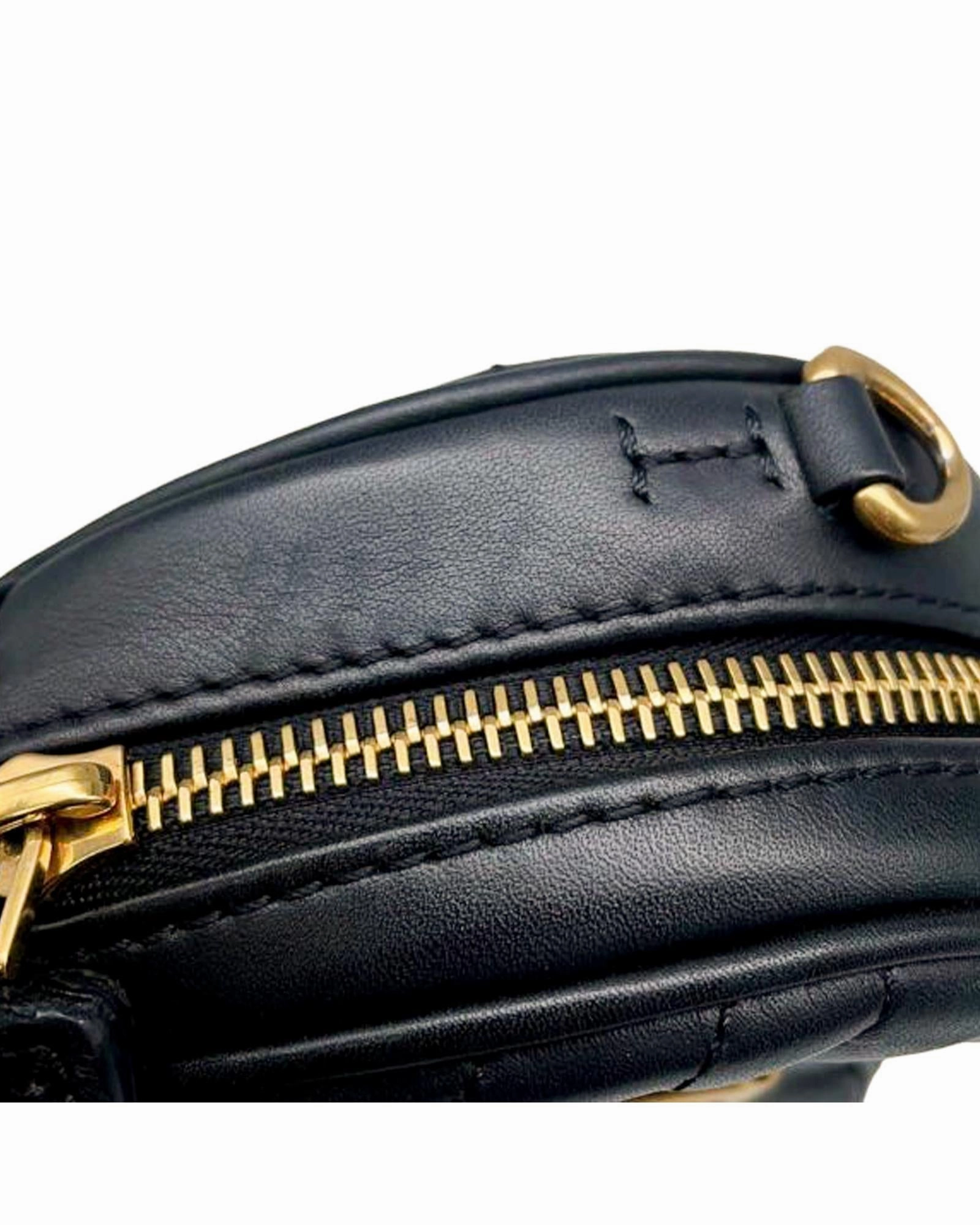 Leather Quilted Heart Crossbody Bag with Detachable Strap