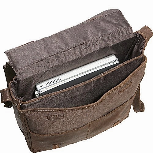 Ledonne Distressed Leather Laptop Messenger Bag, Tan