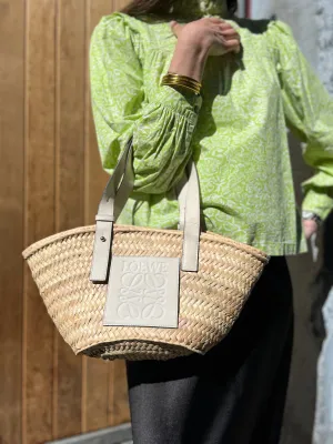 Loewe Small Raffia Straw Tote