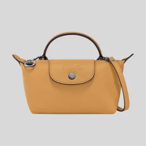 LONGCHAMP Le Pliage Extra XS Leather Pouch Crossbody Honey 34205987