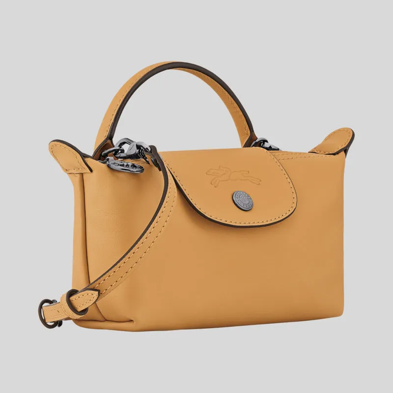LONGCHAMP Le Pliage Extra XS Leather Pouch Crossbody Honey 34205987