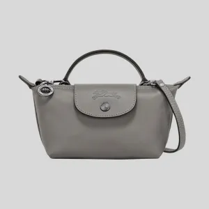 LONGCHAMP Le Pliage Extra XS Leather Pouch Crossbody Turtledove 34205987