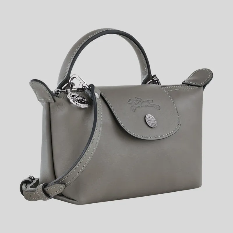 LONGCHAMP Le Pliage Extra XS Leather Pouch Crossbody Turtledove 34205987