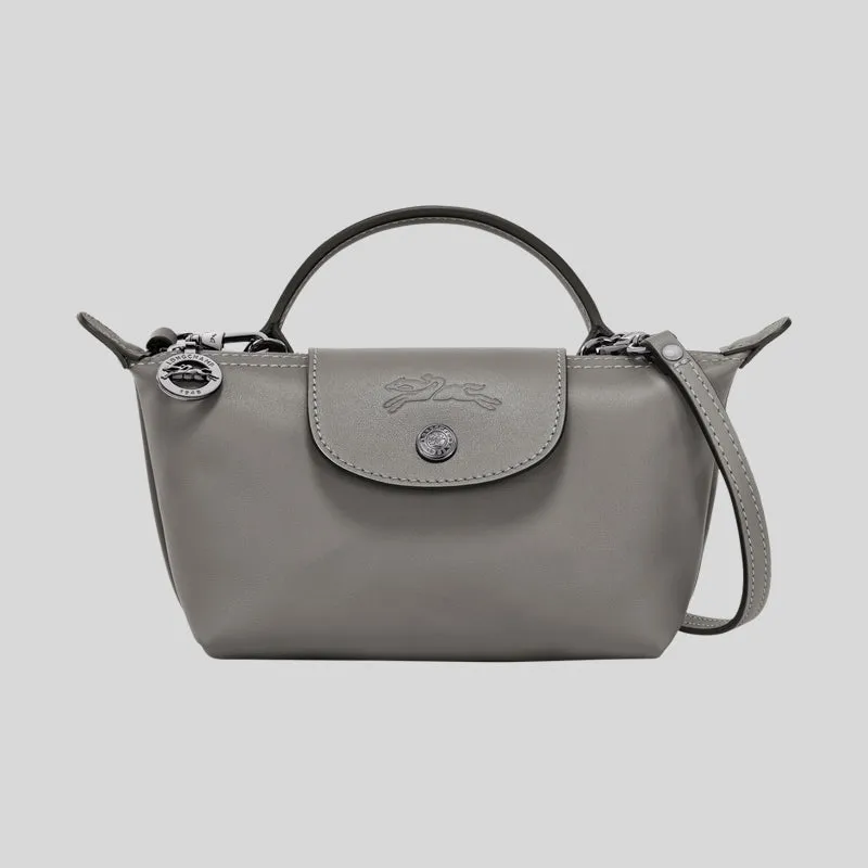 LONGCHAMP Le Pliage Extra XS Leather Pouch Crossbody Turtledove 34205987