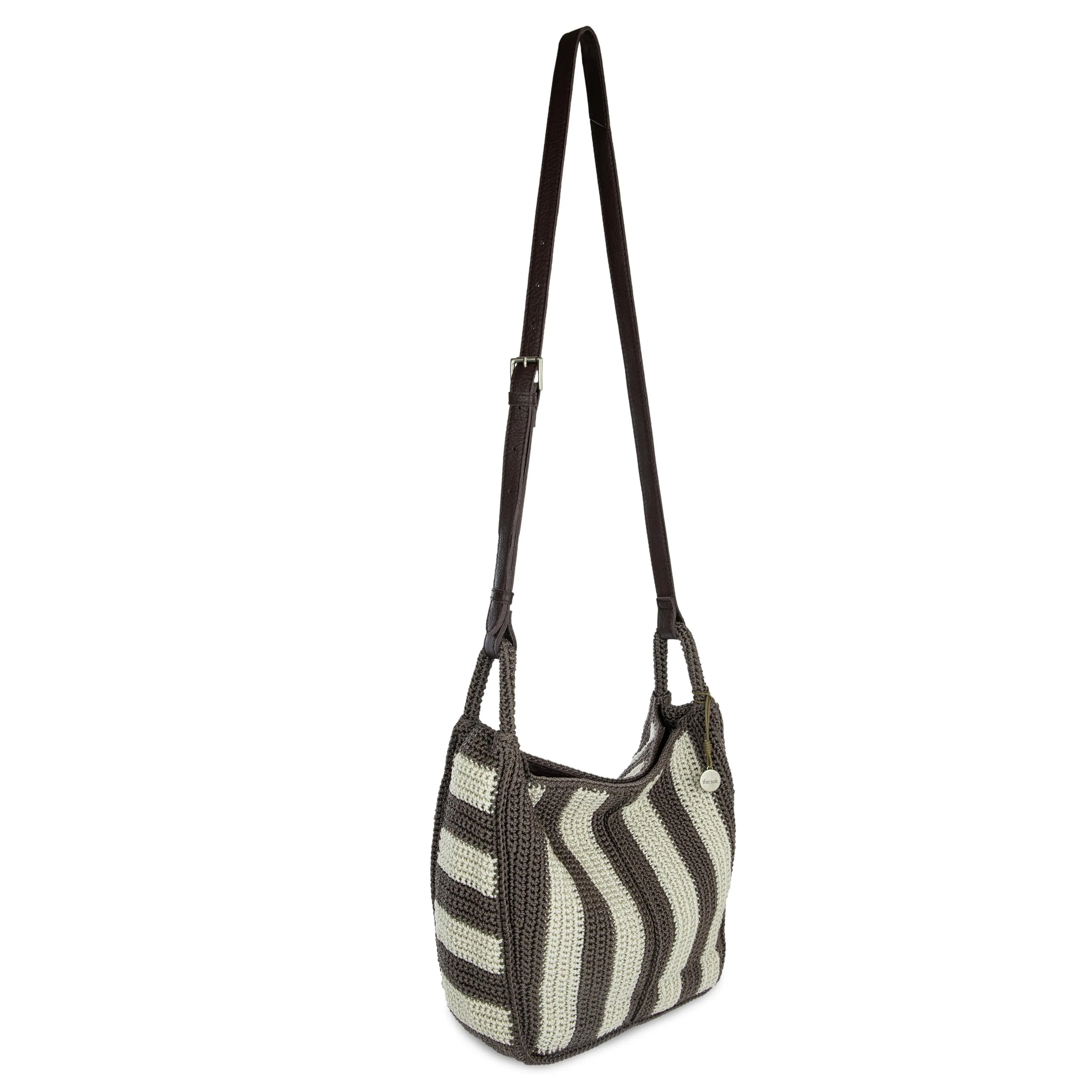 Los Feliz Crossbody - Hand Crochet - Mushroom Stripe