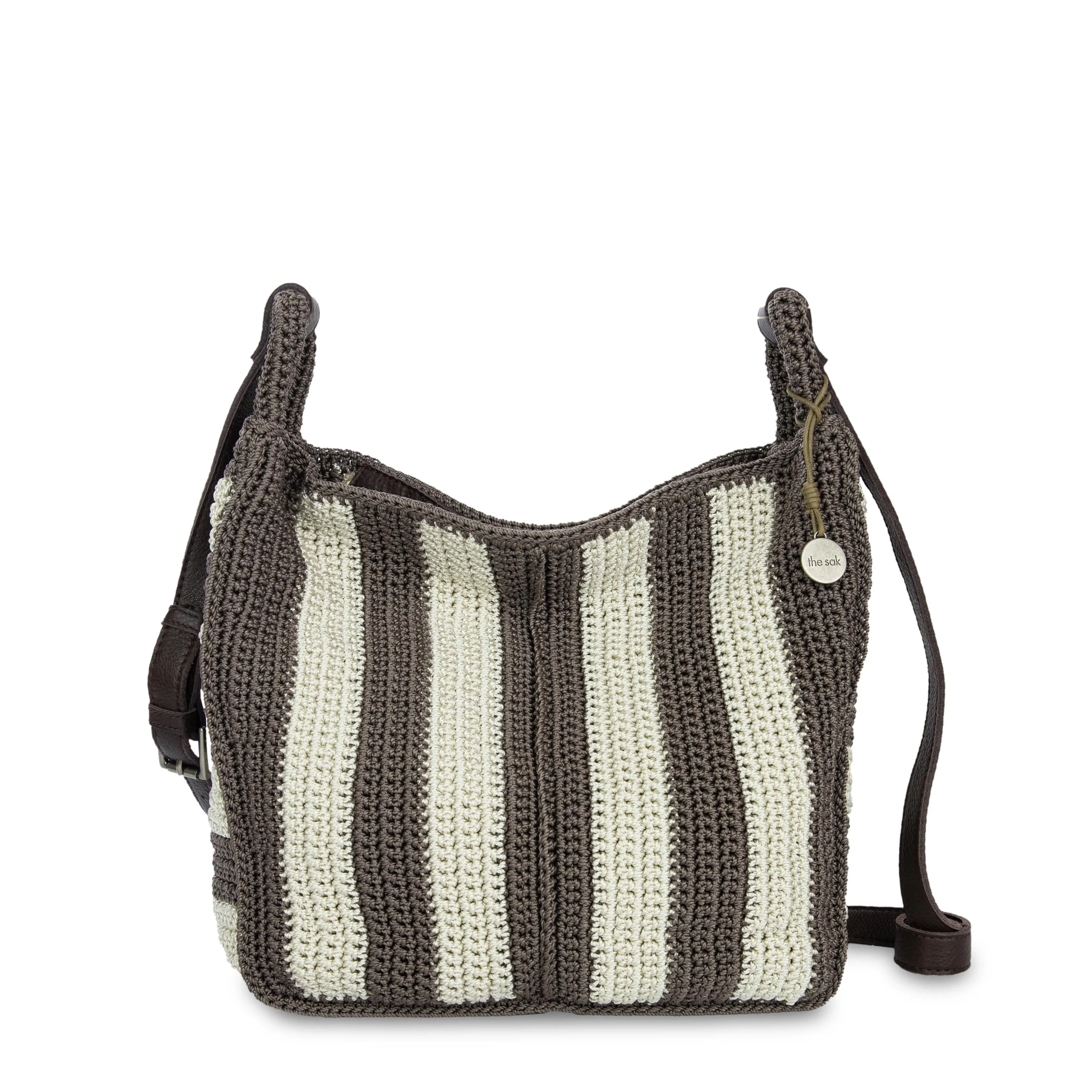 Los Feliz Crossbody - Hand Crochet - Mushroom Stripe