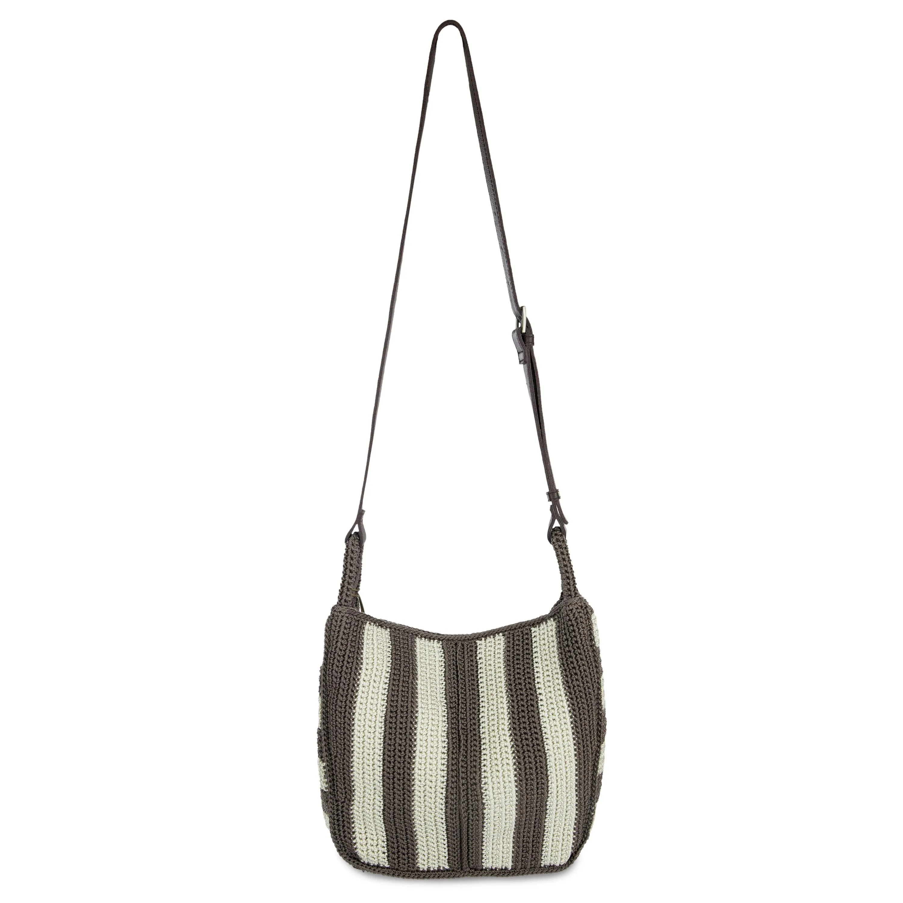 Los Feliz Crossbody - Hand Crochet - Mushroom Stripe