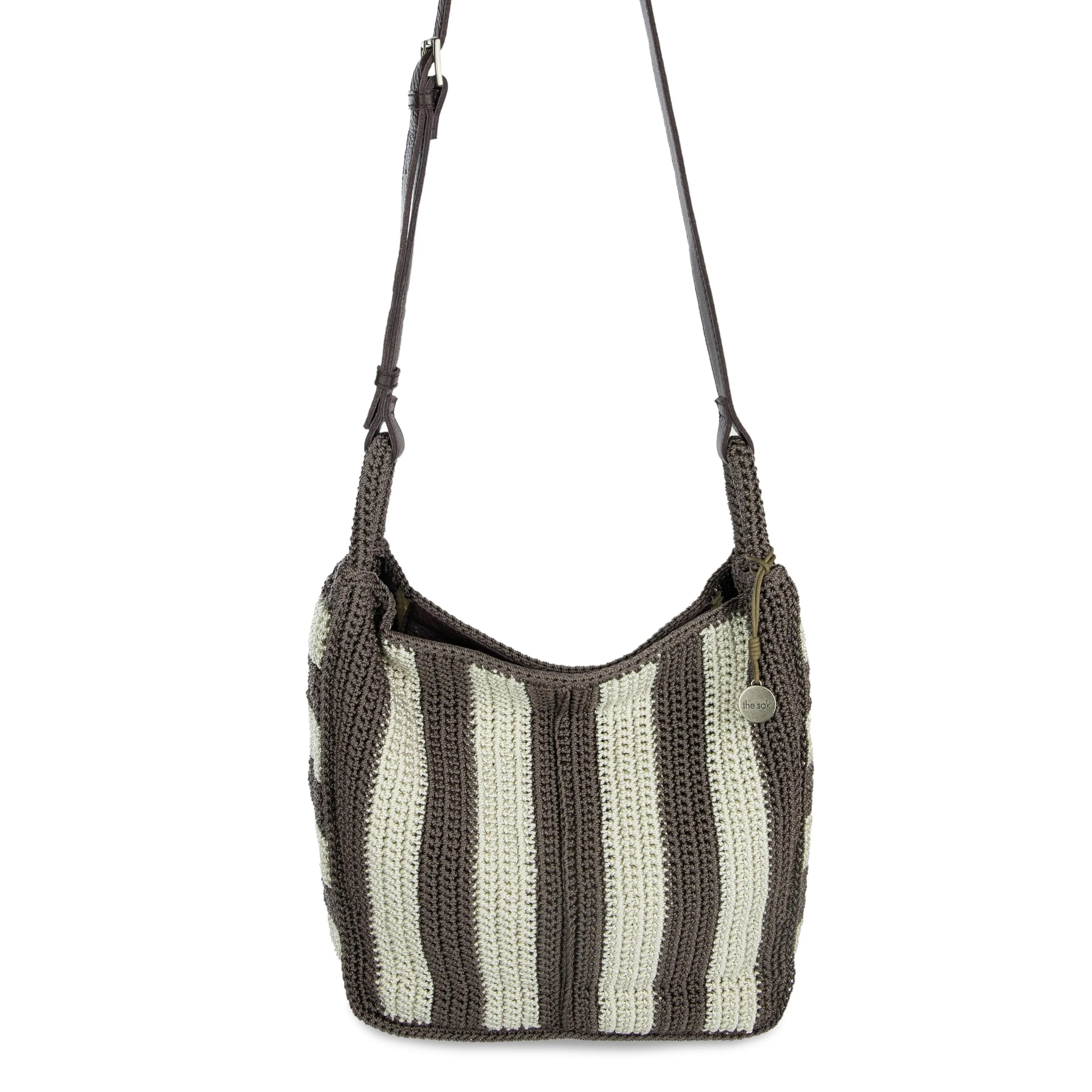 Los Feliz Crossbody - Hand Crochet - Mushroom Stripe