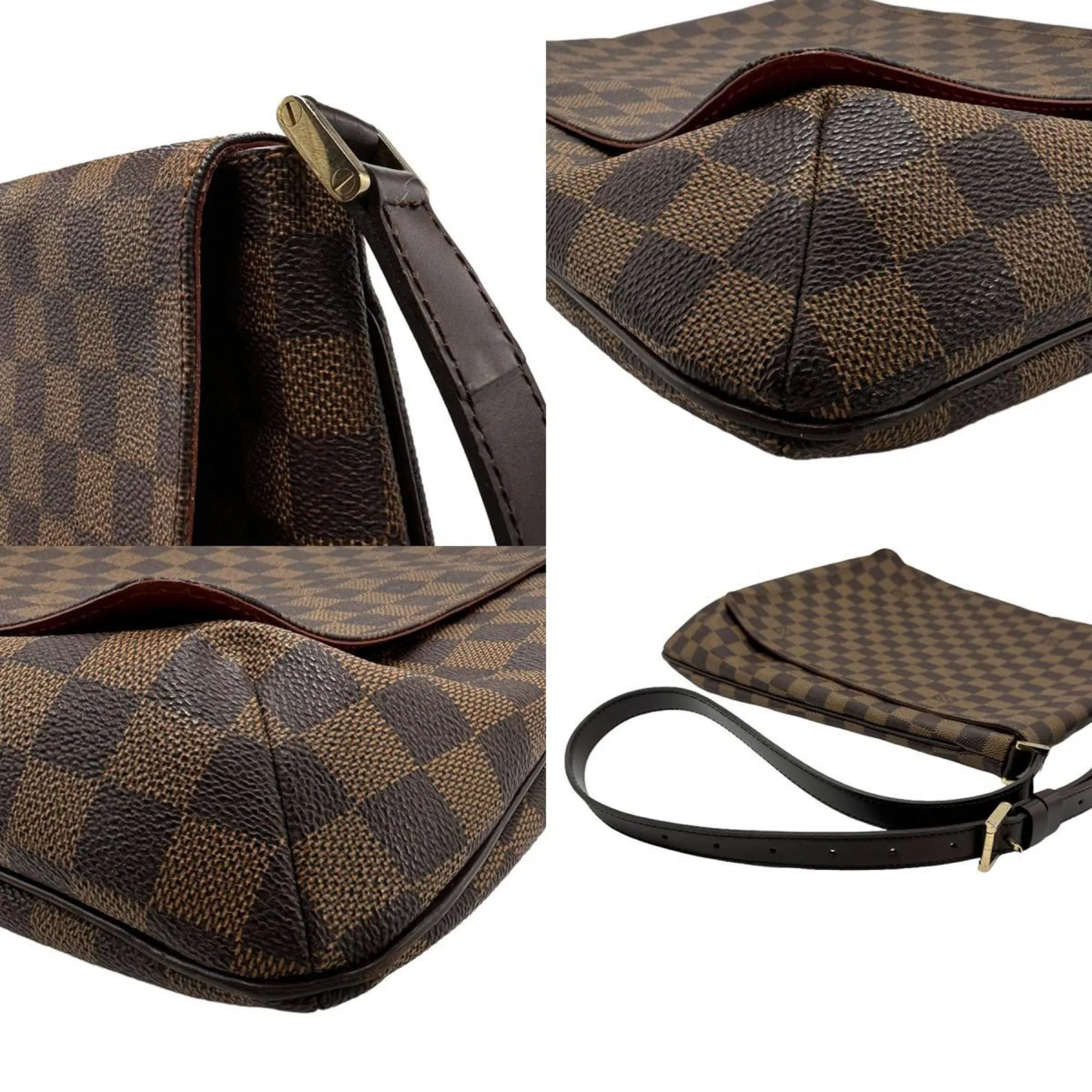 Louis Vuitton Damier Canvas Ebene Damier Canvas Shoulder Bag