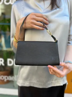 Louis Vuitton Small Black Epi Leather Pochette