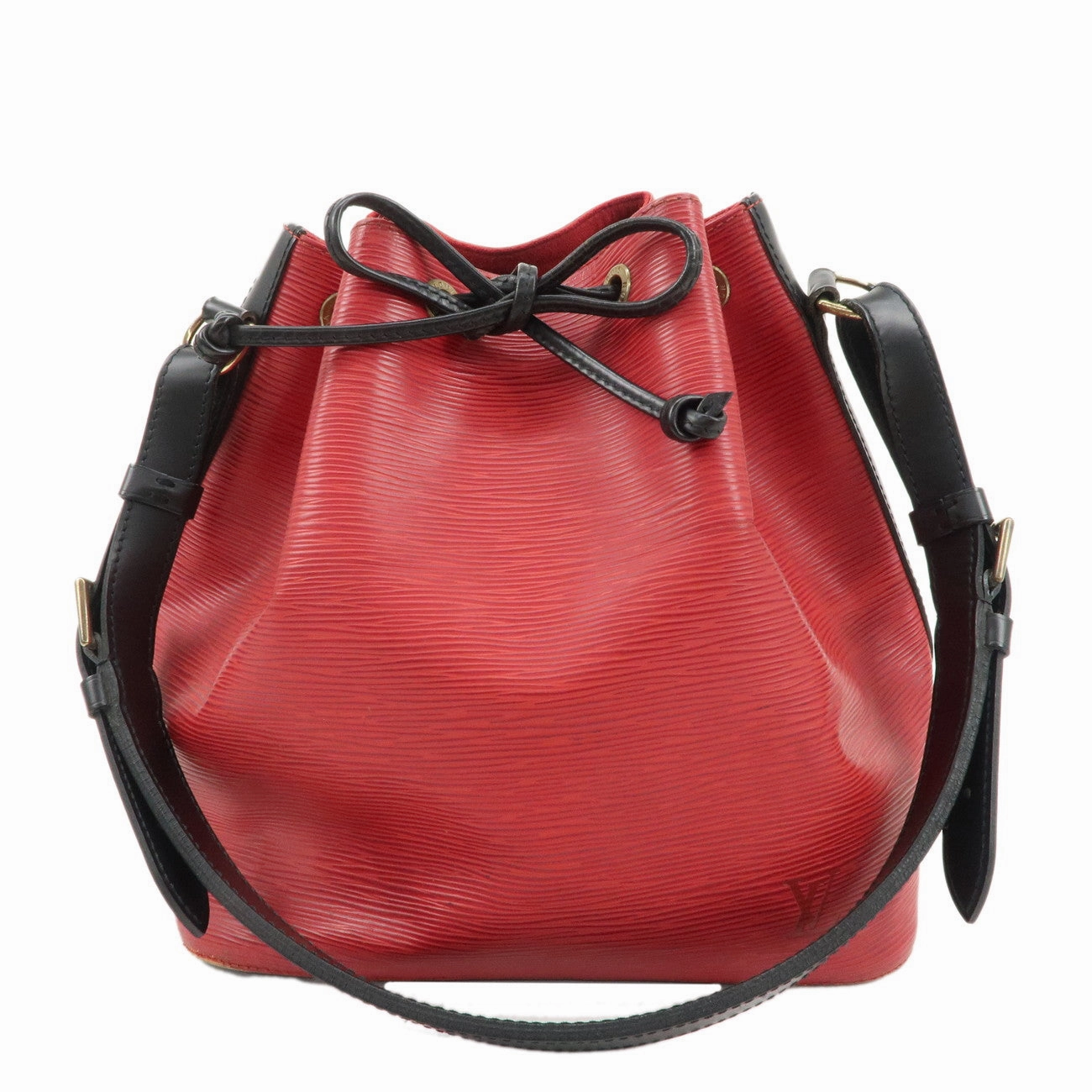 Louis Vuitton Epi Petit Noe Shoulder Bag Noir Castilian Red M44172