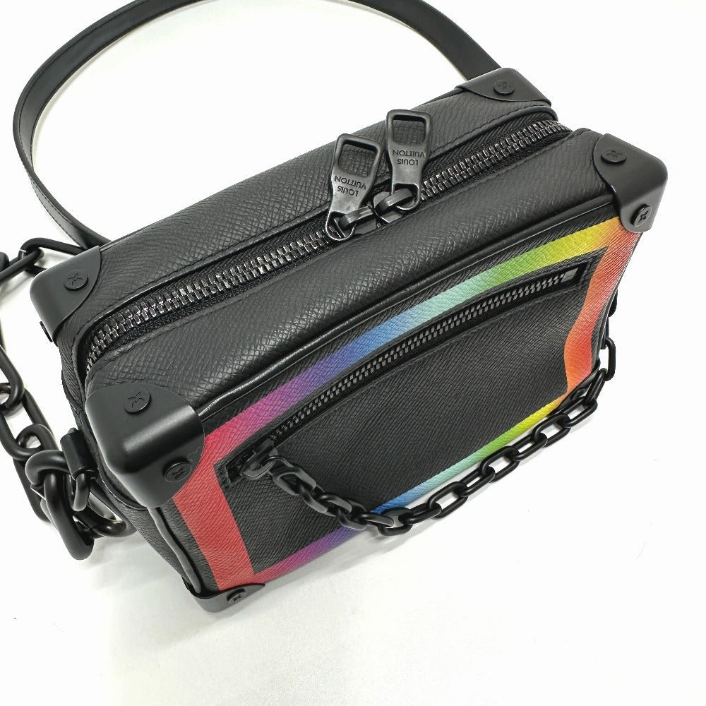 LOUIS VUITTON Shoulder Bag M30351 Taiga Leather black Taiga Mini soft trunk mens