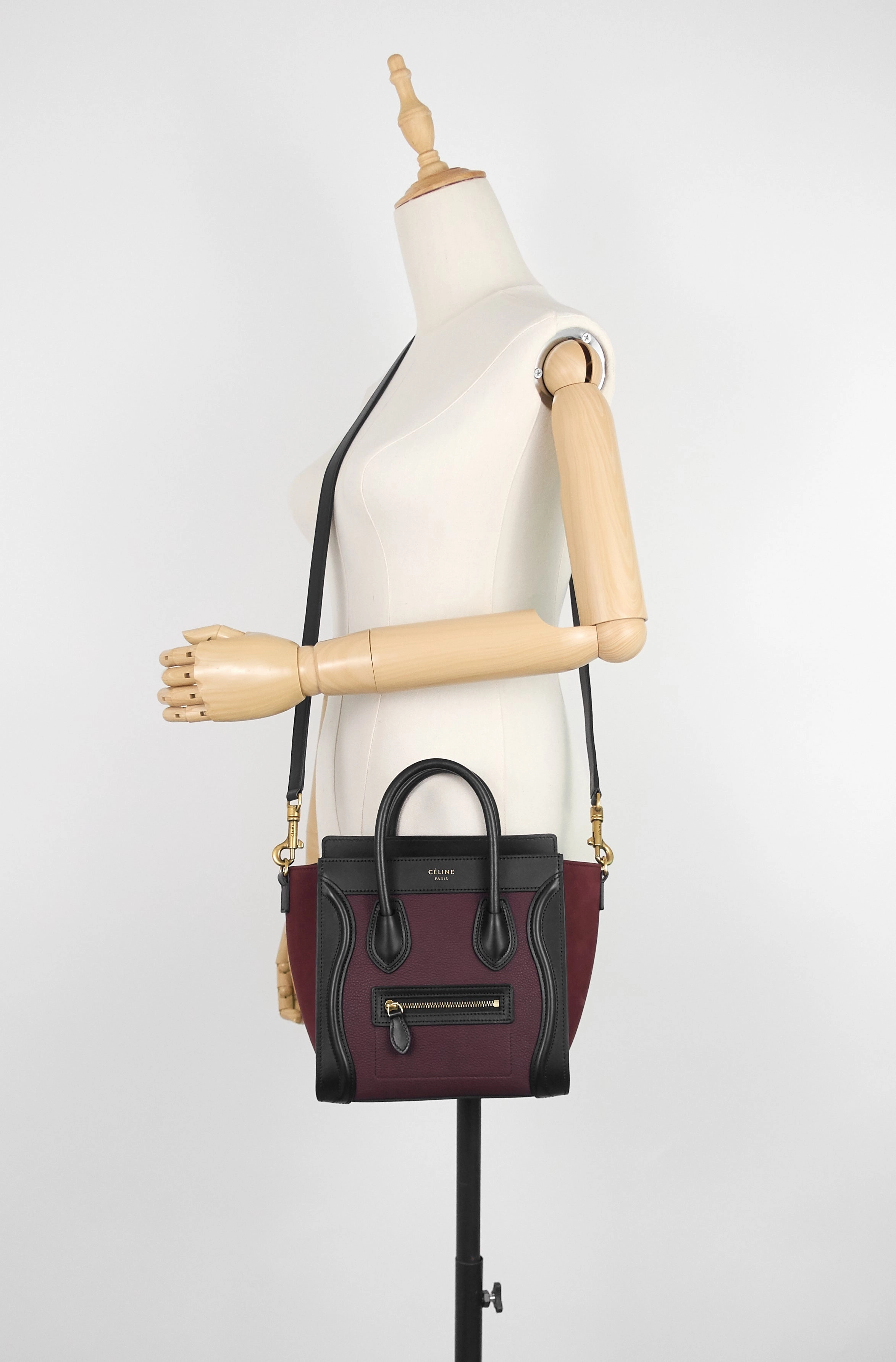Luggage Nano Leather and Suede Bag