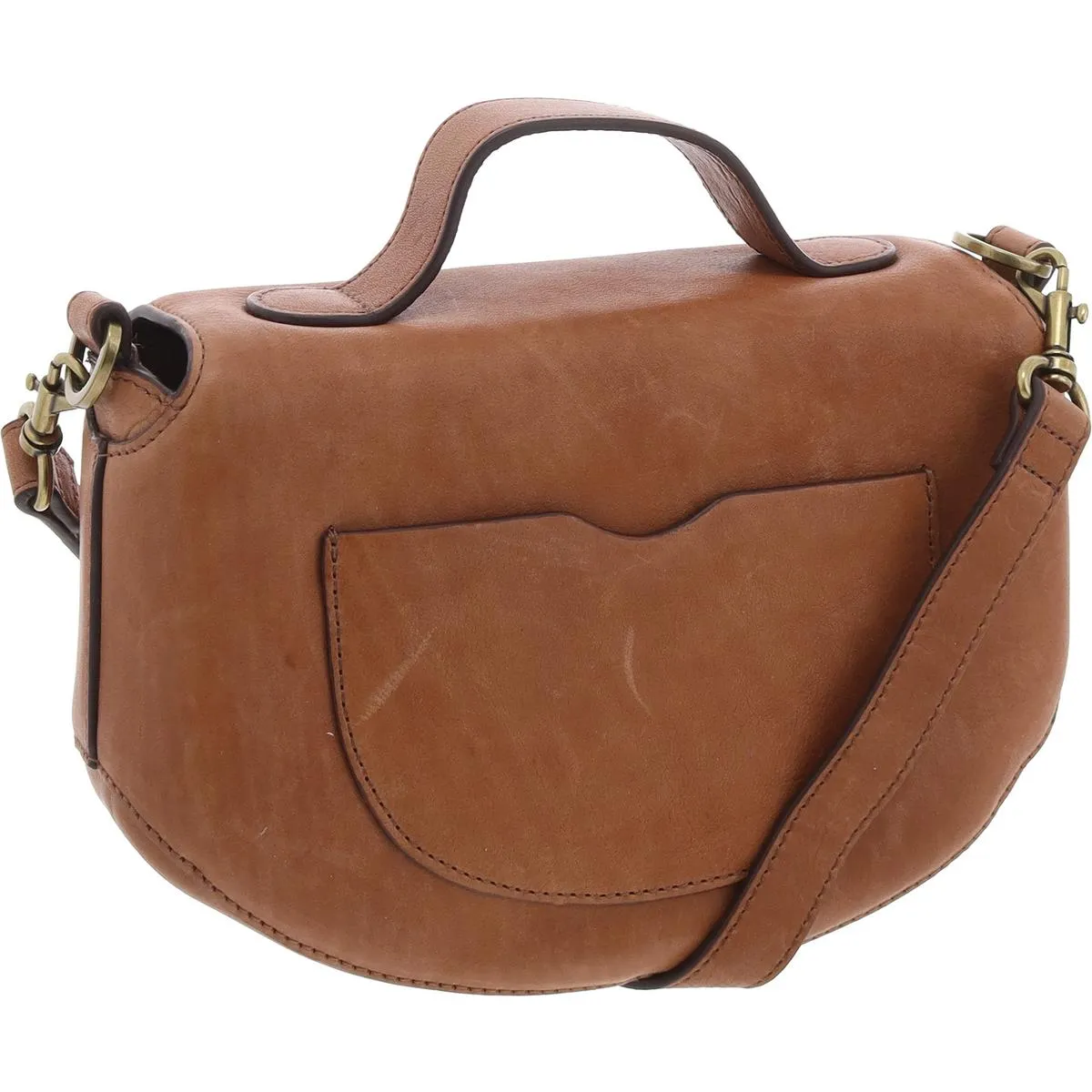 Lynn Womens Logo Leather Crossbody Handbag