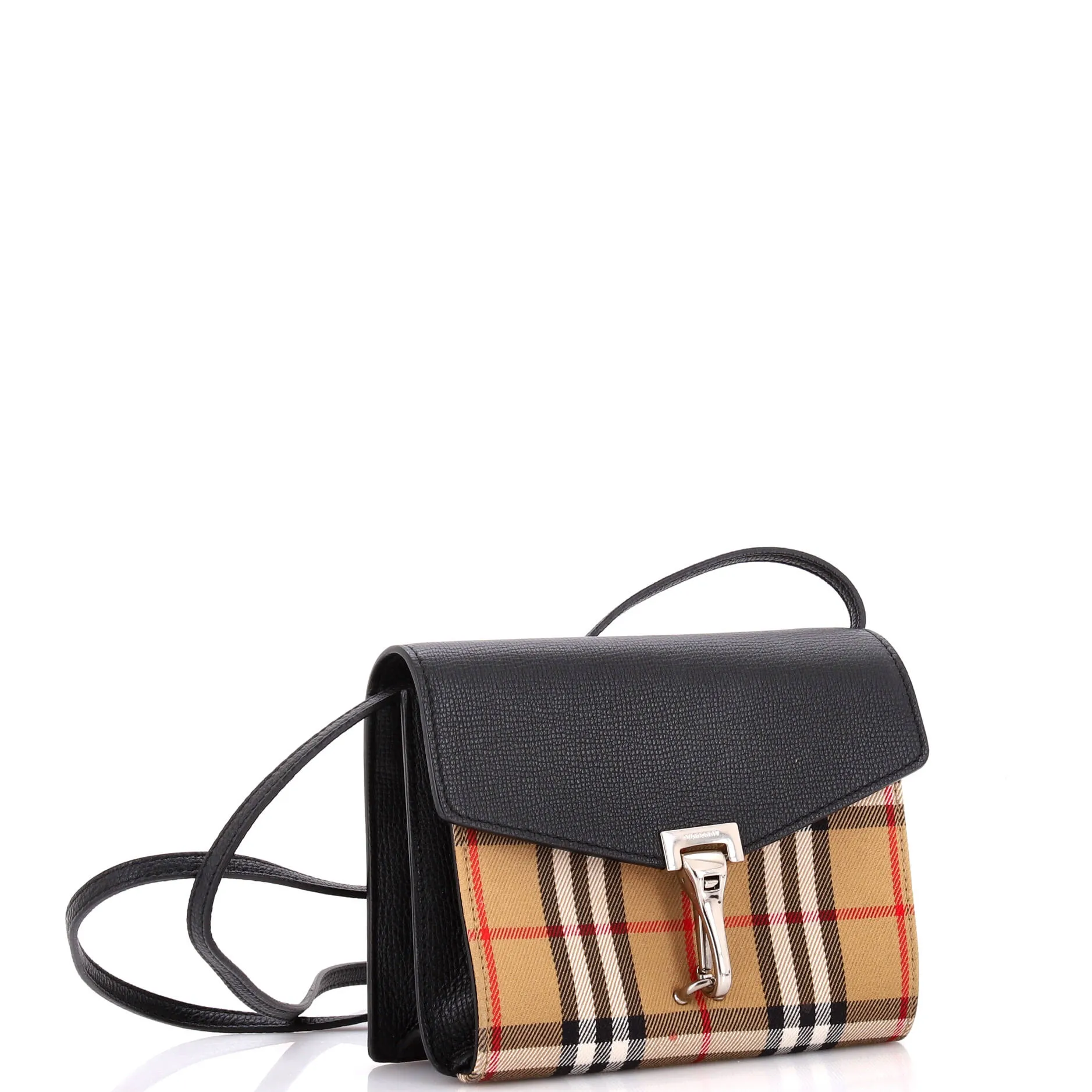 Macken Crossbody Bag Leather and Vintage Check Canvas Baby
