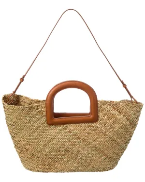 Madewell The Large Straw & Leather Crossbody Basket Tote